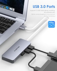 LENTION 5-in-1 USB Hub - 3 USB 3.0 Port (5Gbps) + SD/TF Kártyaolvasó - MacBook, Surface, Lenovo, HP Laptopokhoz - Űrszürke

AI: I've created 6