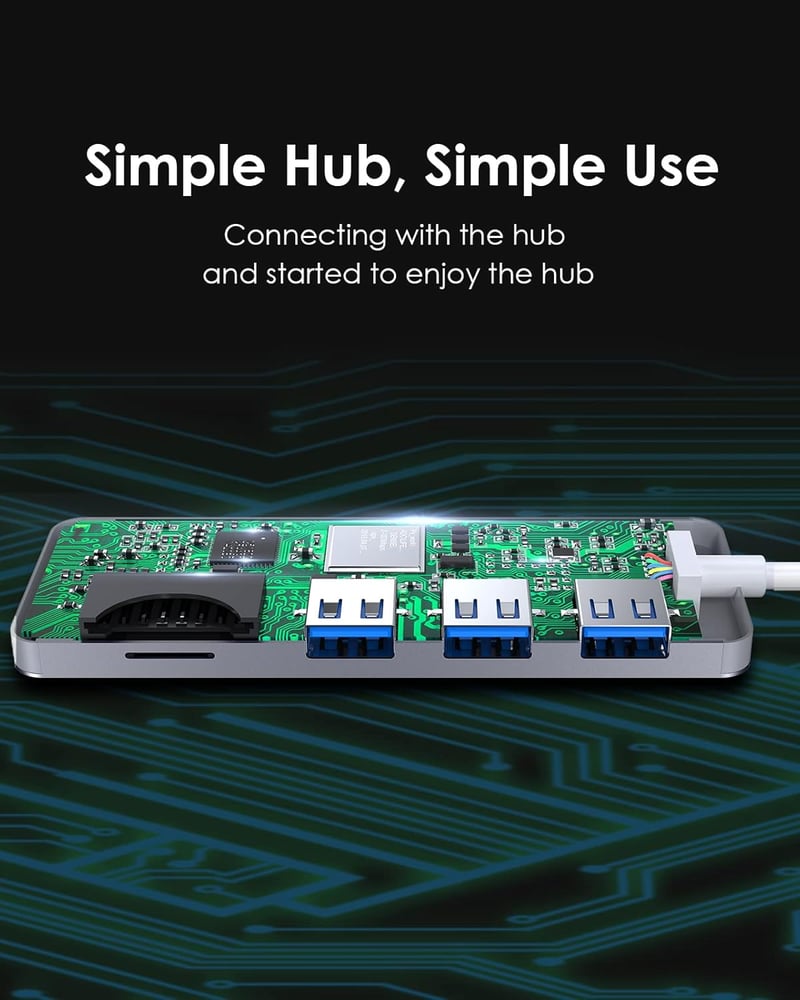 LENTION 5-in-1 USB Hub - 3 USB 3.0 Port (5Gbps) + SD/TF Kártyaolvasó - MacBook, Surface, Lenovo, HP Laptopokhoz - Űrszürke

AI: I've created
