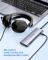 LENTION USB C Hub 1m Kábellel - 4K HDMI, USB 3.0, USB-C, SD/Micro SD Kártyaolvasó, AUX, 60W Töltő - MacBook Pro/Air, Surface, Chromebook Kom 4