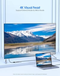 LENTION USB C Hub 1m Kábellel - 4K HDMI, USB 3.0, USB-C, SD/Micro SD Kártyaolvasó, AUX, 60W Töltő - MacBook Pro/Air, Surface, Chromebook Kom 3