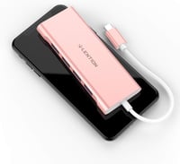 LENTION USB C Hub 4 USB 3.0 Porttal, 5 Gbps Adatátvitel, 60W Töltés - MacBook Pro/Air, Surface, Chromebook Kompatibilis Alumínium Adapter Ró 7