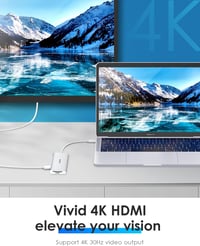 LENTION USB C Hub 4K HDMI Adapter - 100W Töltés, USB 3.0, SD/TF Kártyaolvasó - MacBook Pro/Air, Surface Kompatibilis - Thunderbolt 3/4 Csatl 6