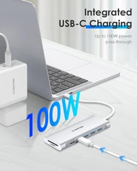 LENTION USB C Hub 4K HDMI Adapter - 100W Töltés, USB 3.0, SD/TF Kártyaolvasó - MacBook Pro/Air, Surface Kompatibilis - Thunderbolt 3/4 Csatl 5