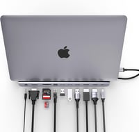 LENTION USB C Hub 4K HDMI, DisplayPort, VGA, 100W PD, Ethernet, Kártyaolvasó - MacBook Pro, Air, iPad Pro, Surface Laptopokhoz (Szürke) 1