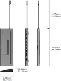 LENTION USB C Hub 4K HDMI, DisplayPort, VGA, 100W PD, Ethernet, Kártyaolvasó - MacBook Pro, Air, iPad Pro, Surface Laptopokhoz (Szürke) 8