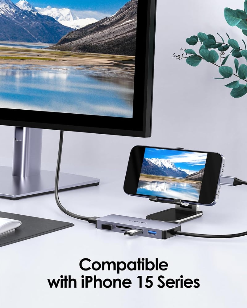 LENTION USB C Hub 4K HDMI Kimenettel, 3 USB 3.0 Porttal, Dupla SD3.0 Kártyaolvasóval - MacBook Pro/Air, iPad Pro, Surface Kompatibilis Multi