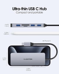 LENTION USB C Hub 4K HDMI Kimenettel, 3 USB 3.0 Porttal, Dupla SD3.0 Kártyaolvasóval - MacBook Pro/Air, iPad Pro, Surface Kompatibilis Multi 8