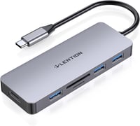 LENTION USB C Hub 4K HDMI Kimenettel, 3 USB 3.0 Porttal, Dupla SD3.0 Kártyaolvasóval - MacBook Pro/Air, iPad Pro, Surface Kompatibilis Multi 1