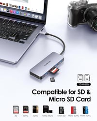 LENTION USB C Hub 4K HDMI Kimenettel, 3 USB 3.0 Porttal, Dupla SD3.0 Kártyaolvasóval - MacBook Pro/Air, iPad Pro, Surface Kompatibilis Multi 4