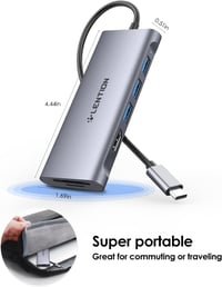LENTION USB C Hub 4K HDMI Kimenettel, USB 3.0, SD/TF Kártyaolvasóval - MacBook Pro/Air, Surface, Chromebook Laptopokhoz, Thunderbolt 3/4 Kom 7