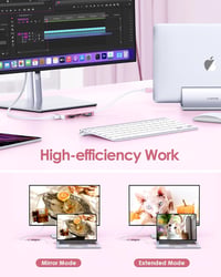 LENTION USB C Hub 6 az 1-ben - 4K HDMI, 3 USB 3.0, SD/TF Kártyaolvasó - MacBook Pro/Air, iPad Pro, Surface Kompatibilis Adapter Rózsaarany 5