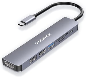LENTION USB C Hub 7-u-1 – 100W PD punjenje, 4K HDMI, čitač SD/TF kartica, USB 3.0 – MacBook Pro/Air, iPhone 16/15, Thunderbolt 3/4 kompatibilan