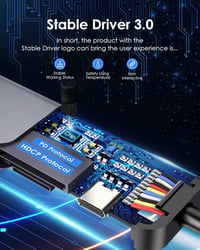 LENTION USB C Hub 7 az 1-ben - 100W PD Töltés, 4K HDMI, SD/TF Kártyaolvasó, USB 3.0 - MacBook Pro/Air, iPhone 16/15, Thunderbolt 3/4 Kompati 6