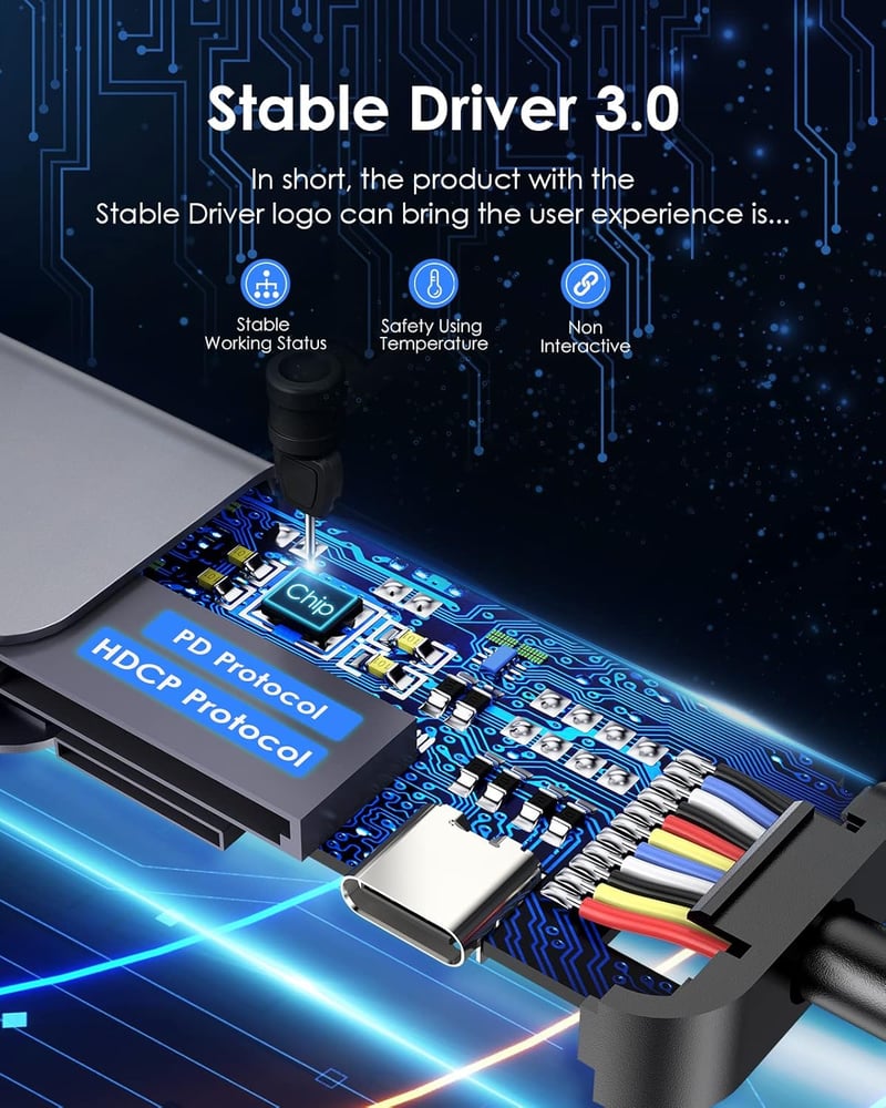 LENTION USB C Hub 7 az 1-ben - 100W PD Töltés, 4K HDMI, SD/TF Kártyaolvasó, USB 3.0 - MacBook Pro/Air, iPhone 16/15, Thunderbolt 3/4 Kompati