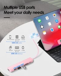 LENTION USB C Hub 7 az 1-ben - 100W PD Töltés, 4K HDMI, SD/TF Kártyaolvasó, USB 3.0 - MacBook Pro/Air, iPhone 16/15 Kompatibilis Adapter, Ró 4