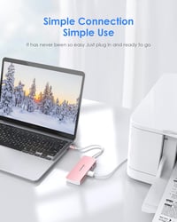 Lention USB C HUB - Alumínium Thunderbolt 3 Adapter 3 USB 3.0 Porttal és SD/TF Kártyaolvasóval - MacBook, Chromebook, Dell XPS, Asus ZenBook 6