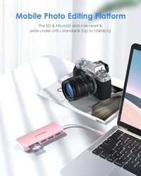 Lention USB C HUB - Alumínium Thunderbolt 3 Adapter 3 USB 3.0 Porttal és SD/TF Kártyaolvasóval - MacBook, Chromebook, Dell XPS, Asus ZenBook 1