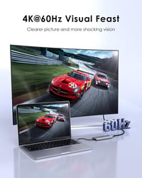 LENTION USB C Hub HDMI 4K60Hz - 6 az 1-ben adapter MacBook Pro/Air, iPhone 16/15 készülékekhez, 100W PD töltéssel, 4 USB 3.0 porttal, alumín 3