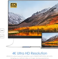 Lention USB-C Multiport Adapter 4K HDMI Kimenettel, 4 USB 3.0 Porttal, MacBook Pro/Air, Dell XPS Kompatibilis Dokkoló, 100W Töltéssel - Spac 4