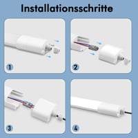 LEOEU LED vlhkotesné svietidlo 150 cm, 45W 5000 lm, IP65 vodotesné stropné trubicové svietidlo, bez blikania, osvetlenie do pivnice a kúpeľne 7
