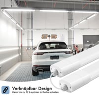 LEOEU LED vlhkotesné svietidlo 150 cm, 45W 5000 lm, IP65 vodotesné stropné trubicové svietidlo, bez blikania, osvetlenie do pivnice a kúpeľne 2