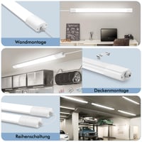 LEOEU LED vlhkotesné svietidlo 150 cm, 45W 5000 lm, IP65 vodotesné stropné trubicové svietidlo, bez blikania, osvetlenie do pivnice a kúpeľne 3