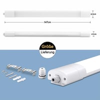 LEOEU LED vlhkotesné svietidlo 150 cm, 45W 5000 lm, IP65 vodotesné stropné trubicové svietidlo, bez blikania, osvetlenie do pivnice a kúpeľne 9