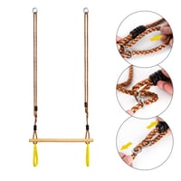 Leogreen drevená hrazda s gymnastickými kruhmi na vonkajší fitness tréning, zelená, 59x17,5x8,5 cm, nosnosť 150 kg 4