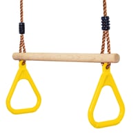 Leogreen drevená hrazda s gymnastickými kruhmi na vonkajší fitness tréning, zelená, 59x17,5x8,5 cm, nosnosť 150 kg 1
