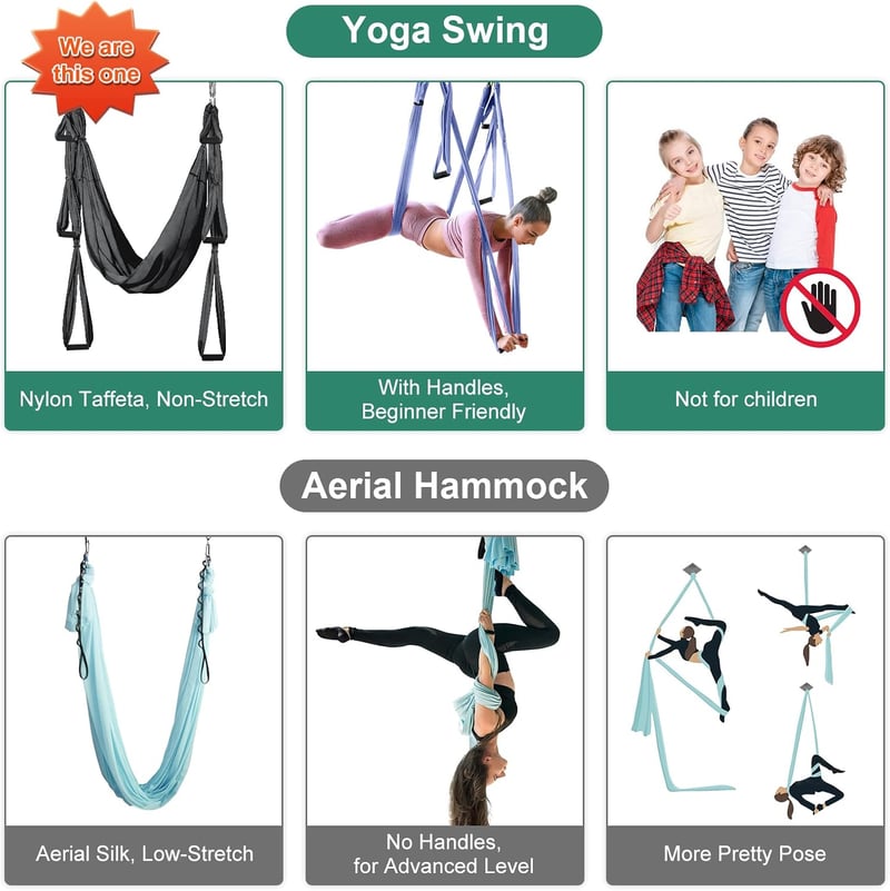 Leogreen Jóga Függőágy Inverziós Swing 300kg Teherbírás Nylon