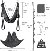 Leogreen Jóga Függőágy Inverziós Swing 300kg Teherbírás Nylon 6
