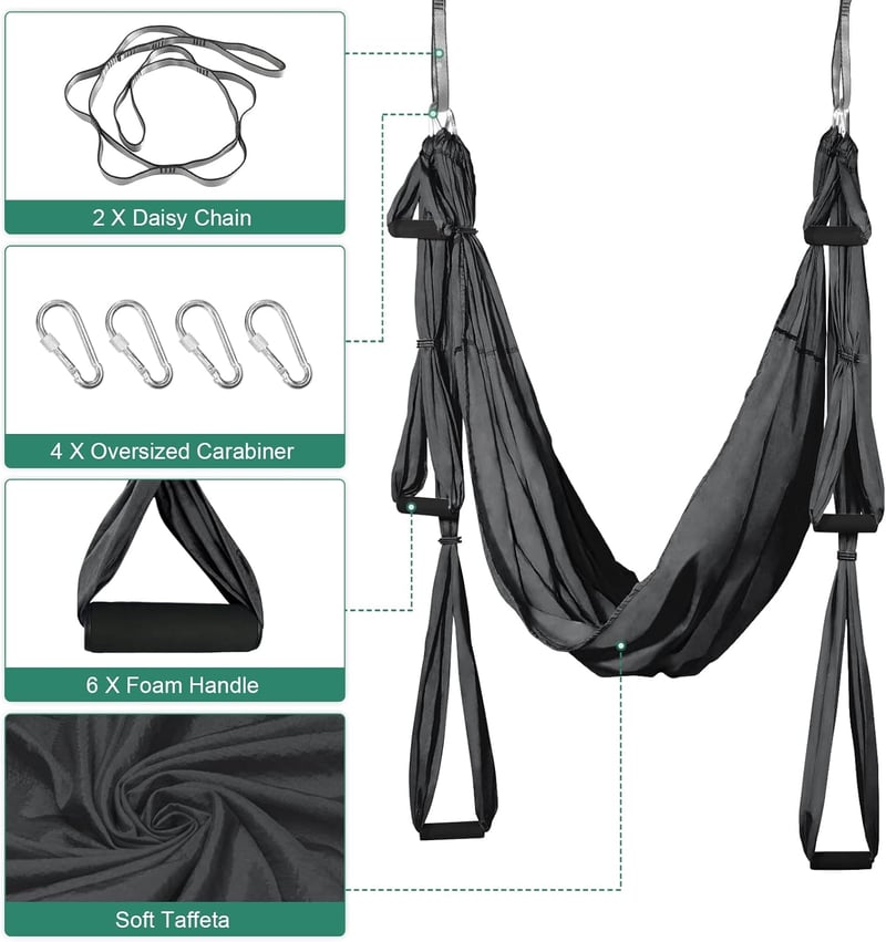 Leogreen Jóga Függőágy Inverziós Swing 300kg Teherbírás Nylon