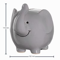 Pușculiță din ceramică LEONARDO HOME Bambini Elefant cu cheie – 11,5 cm, gri – Cadou pentru copii, băieți și fete 3
