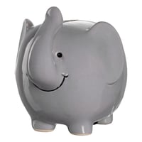 Pușculiță din ceramică LEONARDO HOME Bambini Elefant cu cheie – 11,5 cm, gri – Cadou pentru copii, băieți și fete 1