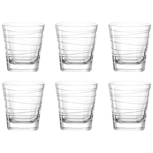 LEONARDO HOME Vario Struttura set čaša za vodu 6 kom., staklene čaše s uzorkom pogodne za perilicu posuđa, čaše za sok, prozirne, 250 ml