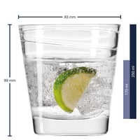 Sada pohárov na vodu LEONARDO Home Vario Struttura, 6 ks, vzorované sklenené poháre vhodné do umývačky riadu, poháre na džús, priehľadné, 250 ml 3
