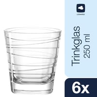Sada pohárov na vodu LEONARDO Home Vario Struttura, 6 ks, vzorované sklenené poháre vhodné do umývačky riadu, poháre na džús, priehľadné, 250 ml 2