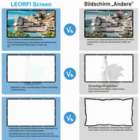 Ecran de proiecție portabil și pliabil LEORFI de 150 inchi pentru utilizare în interior și exterior, pânză pentru proiector 2