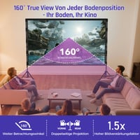 Prenosné premietacie plátno LEORFI so stojanom, 120 palcov, vonkajšie, 16:9 4K HD, s taškou, na vnútorné aj vonkajšie použitie 4