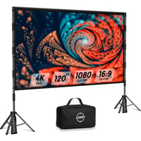 Prenosné premietacie plátno LEORFI so stojanom, 120 palcov, vonkajšie, 16:9 4K HD, s taškou, na vnútorné aj vonkajšie použitie 1