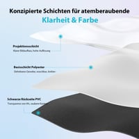 LEORFI Premietacie plátno 150" (336x190 cm) s čiernou zadnou stranou, prenosné vonkajšie aj vnútorné filmové plátno 16:9, odolné proti pokrčeniu, umývateľné, s taškou 4