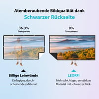 LEORFI Premietacie plátno 150" (336x190 cm) s čiernou zadnou stranou, prenosné vonkajšie aj vnútorné filmové plátno 16:9, odolné proti pokrčeniu, umývateľné, s taškou 3