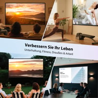 LEORFI Premietacie plátno 150" (336x190 cm) s čiernou zadnou stranou, prenosné vonkajšie aj vnútorné filmové plátno 16:9, odolné proti pokrčeniu, umývateľné, s taškou 7