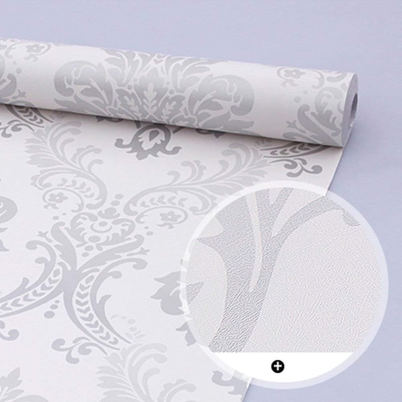 Lependor öntapadós damask tapéta, 0,45x10m, ezüst