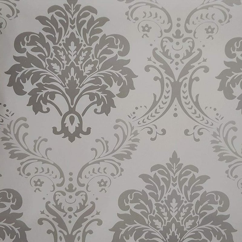Lependor öntapadós damask tapéta, 0,45x10m, ezüst