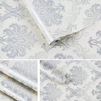 Lependor öntapadós damask tapéta, 0,45x10m, ezüst 2