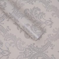 Lependor öntapadós damask tapéta, 0,45x10m, ezüst 1