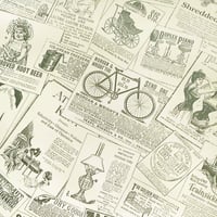 LEPENDOR Öntapadós Tapéta Vintage Újság Minta Retro Stílusú Faldekoráció 0,45x3m 2