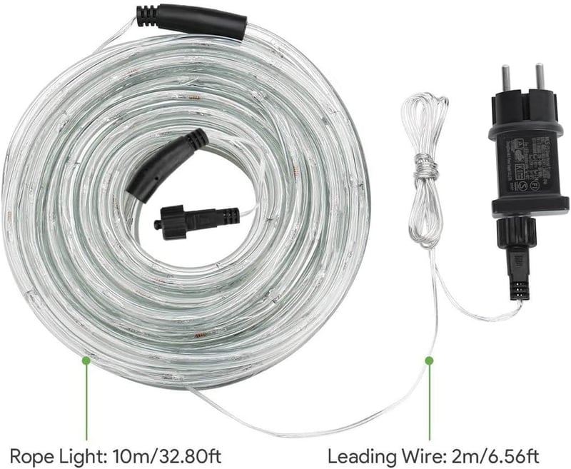 Lepro 10m LED Fénykábel, 240 LED IP44 Vízálló, EU Csatlakozós Meleg Fehér Fényfüzér Beltéri és Kültéri Dekorációhoz