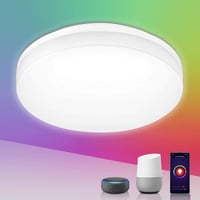 Lepro 15W Alexa Okos Mennyezeti Lámpa, 1250lm, 22cm, WiFi LED, Szabályozható RGB+Hideg-Meleg Fehér, IP54 Fürdőszobai Világítás, Applikációva 1